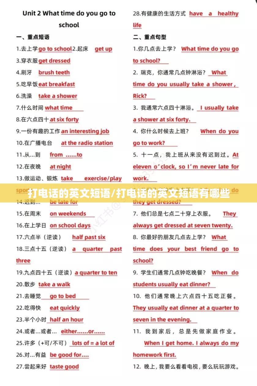 打电话的英文短语/打电话的英文短语有哪些