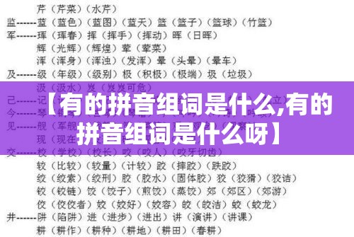【有的拼音组词是什么,有的拼音组词是什么呀】