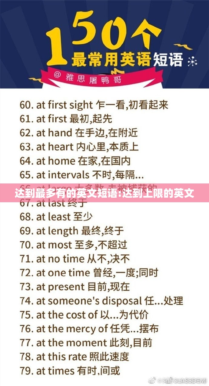 达到最多有的英文短语:达到上限的英文