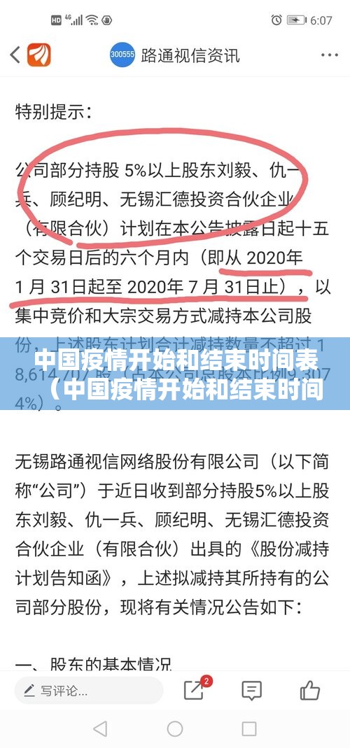 中国疫情开始和结束时间表（中国疫情开始和结束时间表图片）
