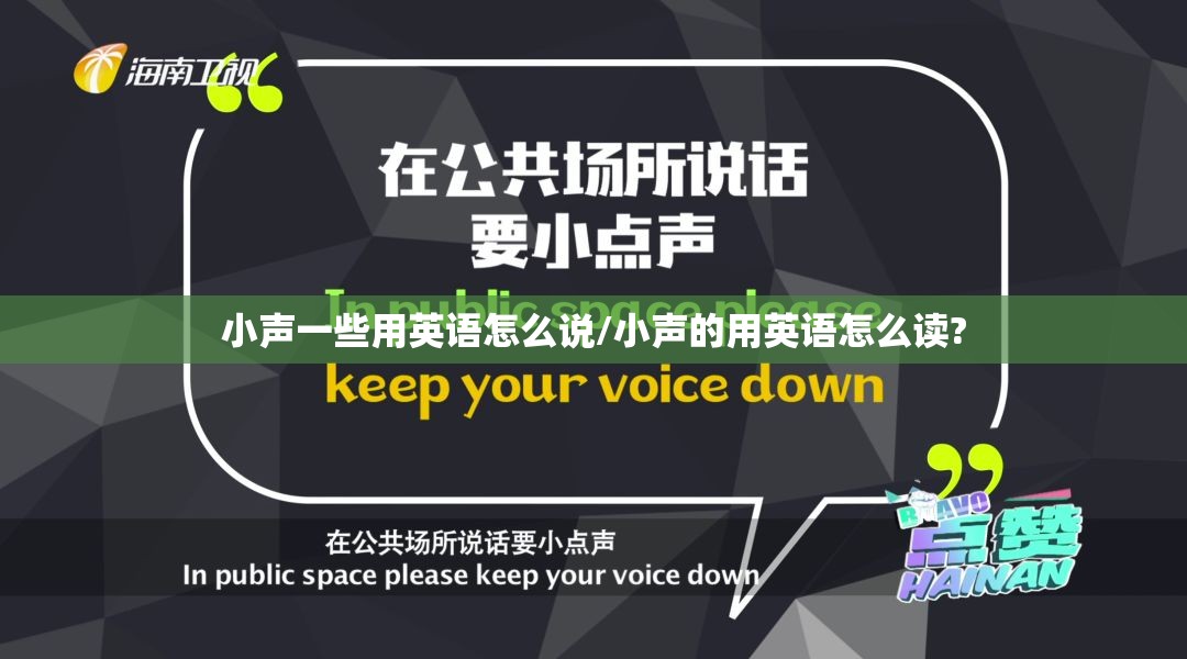 小声一些用英语怎么说/小声的用英语怎么读?