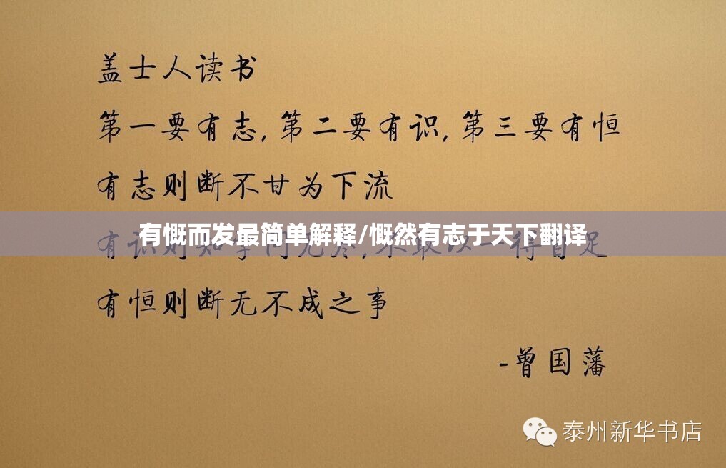 有慨而发最简单解释/慨然有志于天下翻译