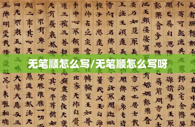 无笔顺怎么写/无笔顺怎么写呀