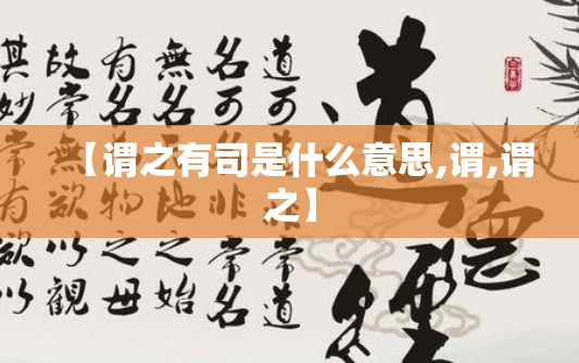 【谓之有司是什么意思,谓,谓之】