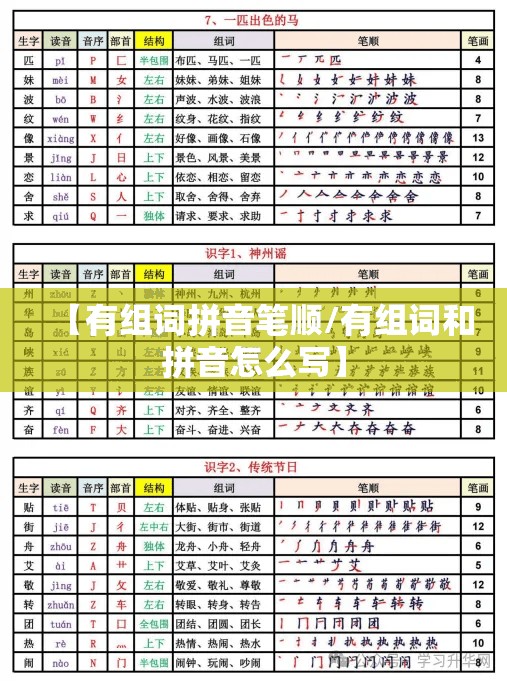 【有组词拼音笔顺/有组词和拼音怎么写】