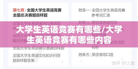 大学生英语竞赛有哪些/大学生英语竞赛有哪些内容