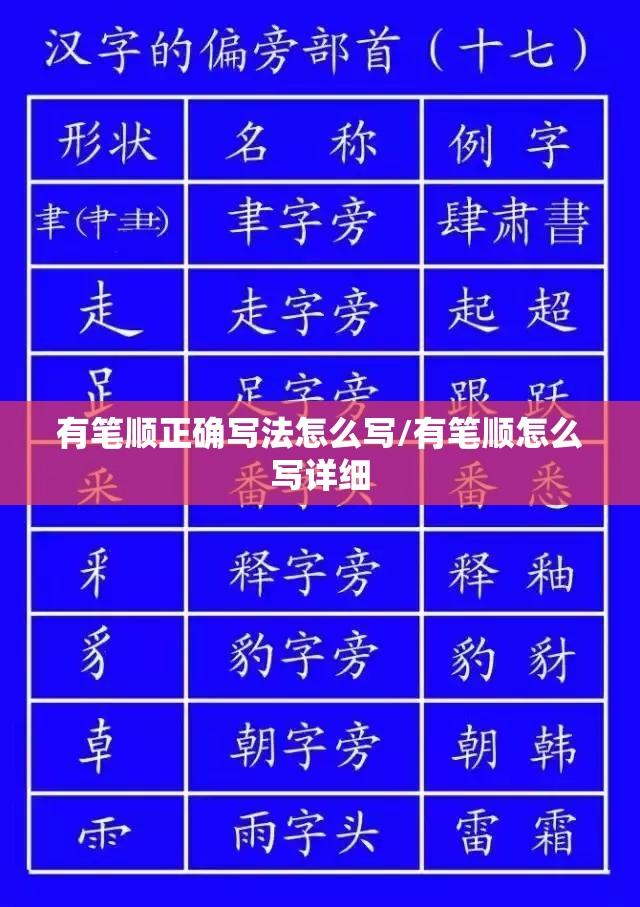 有笔顺正确写法怎么写/有笔顺怎么写详细