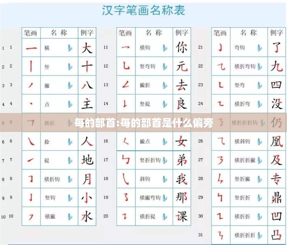 每的部首:每的部首是什么偏旁
