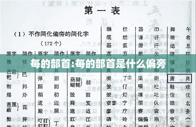 每的部首:每的部首是什么偏旁