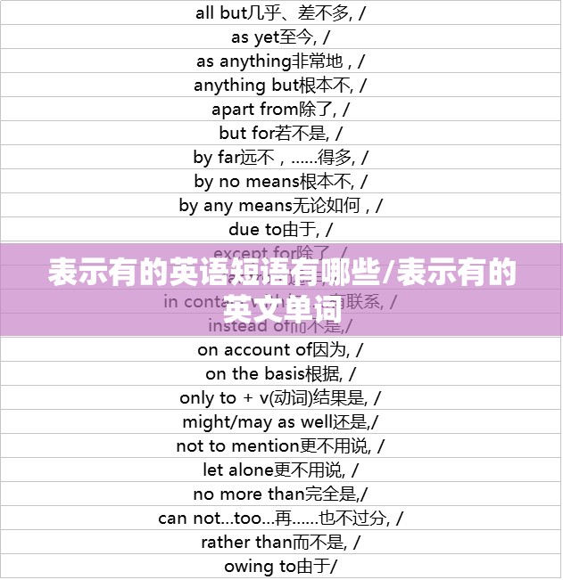 表示有的英语短语有哪些/表示有的英文单词