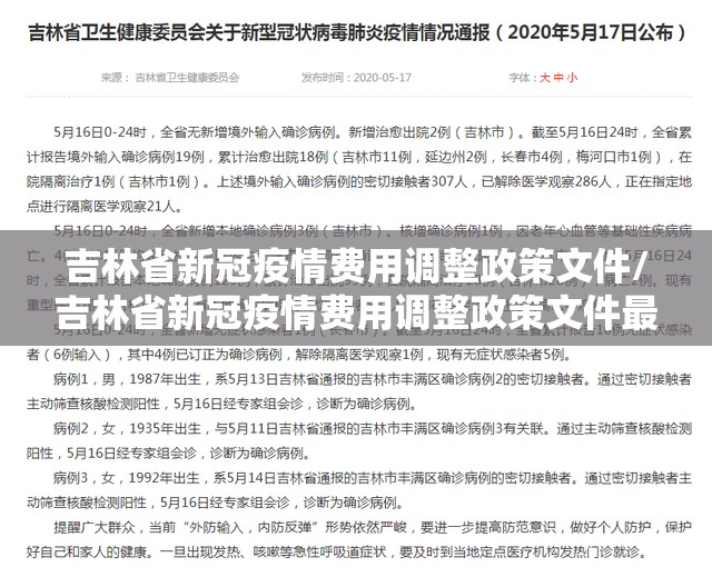 吉林省新冠疫情费用调整政策文件/吉林省新冠疫情费用调整政策文件最新