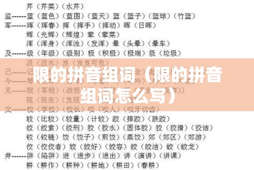 限的拼音组词（限的拼音组词怎么写）
