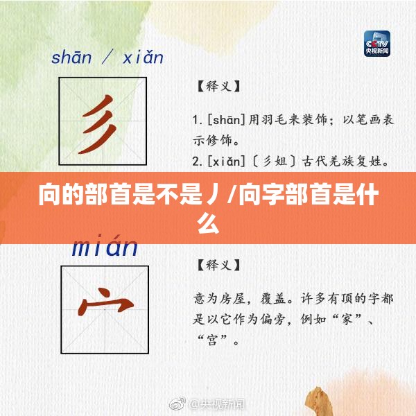 向的部首是不是丿/向字部首是什么