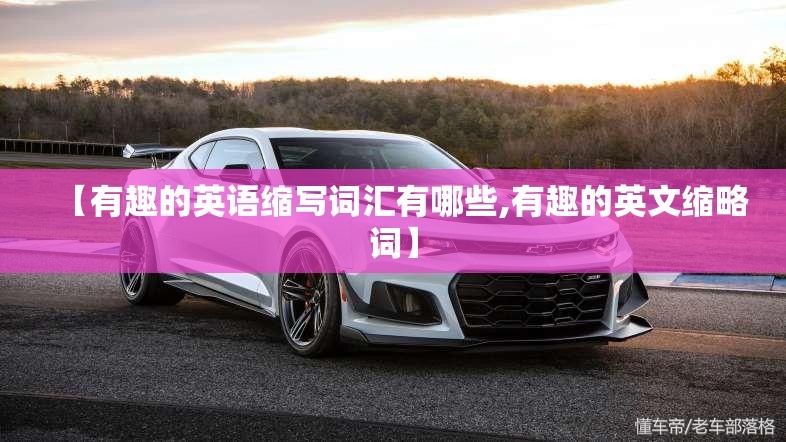 【有趣的英语缩写词汇有哪些,有趣的英文缩略词】