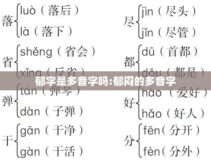 郁字是多音字吗:郁闷的多音字