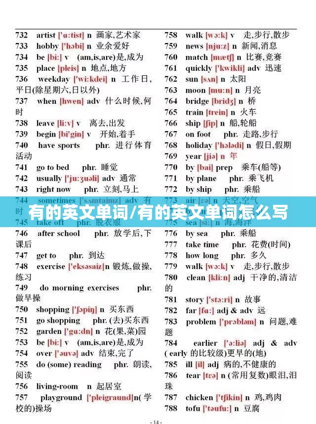有的英文单词/有的英文单词怎么写