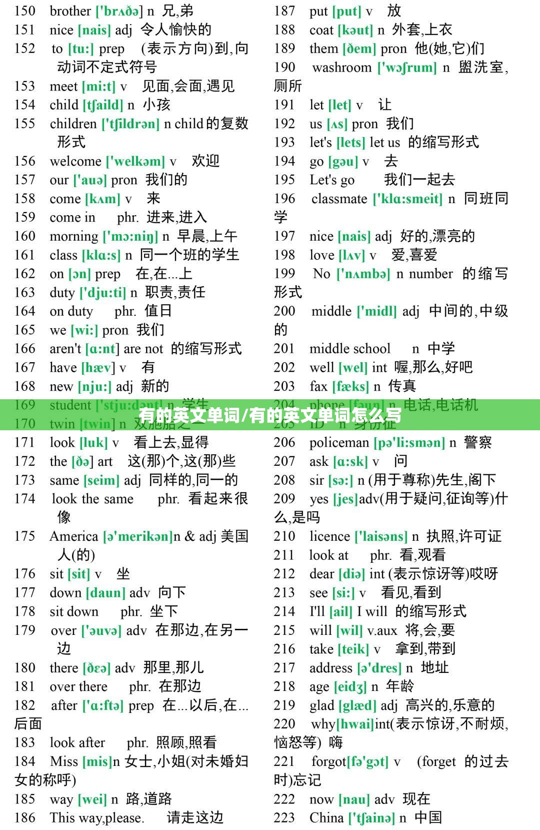 有的英文单词/有的英文单词怎么写