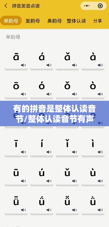 有的拼音是整体认读音节/整体认读音节有声调的算不算
