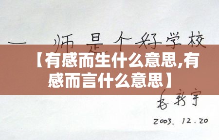 【有感而生什么意思,有感而言什么意思】