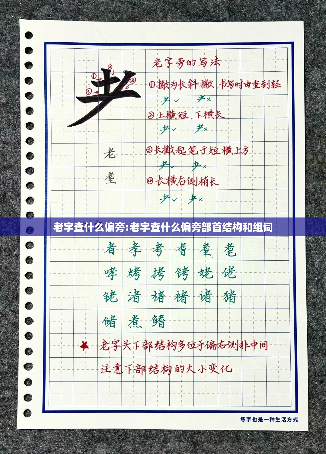 老字查什么偏旁:老字查什么偏旁部首结构和组词