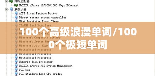 100个高级浪漫单词/1000个极短单词