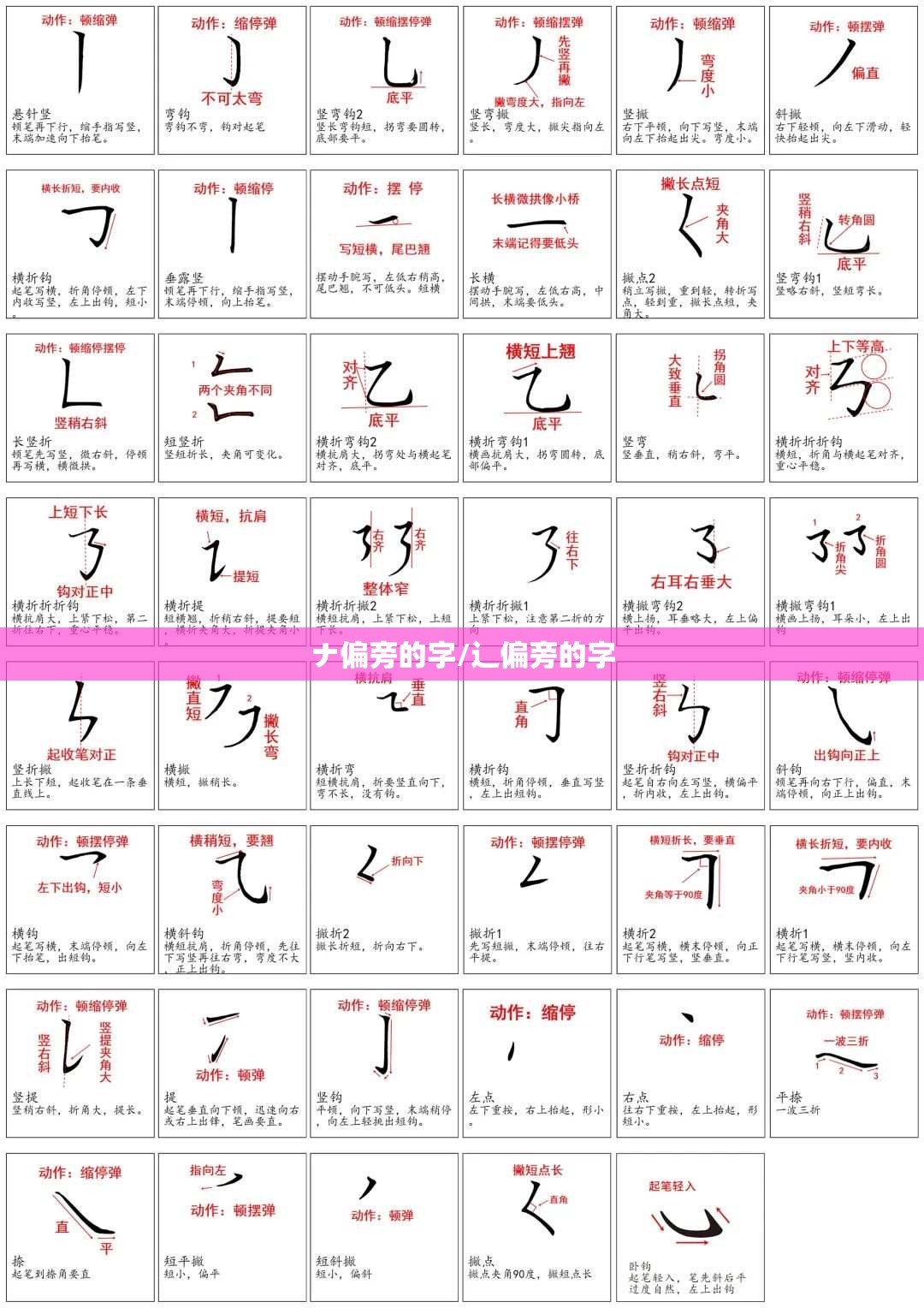 ナ偏旁的字/辶偏旁的字