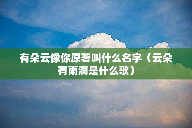 有朵云像你原著叫什么名字（云朵有雨滴是什么歌）