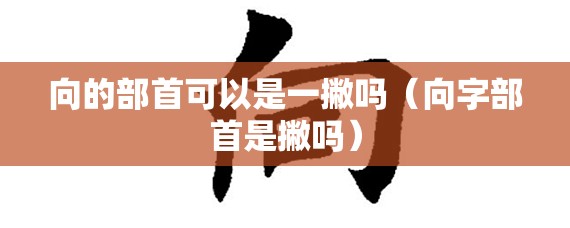向的部首可以是一撇吗（向字部首是撇吗）