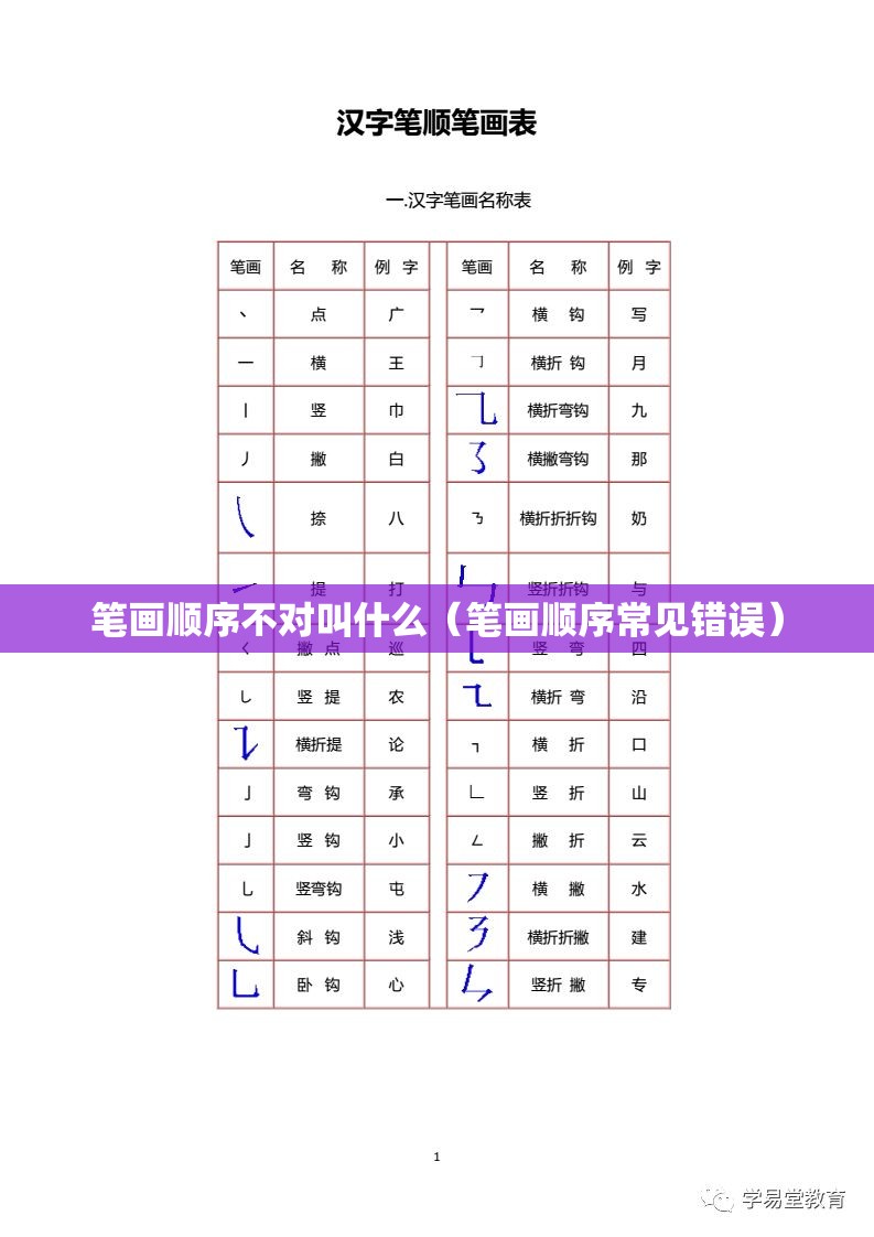 笔画顺序不对叫什么（笔画顺序常见错误）