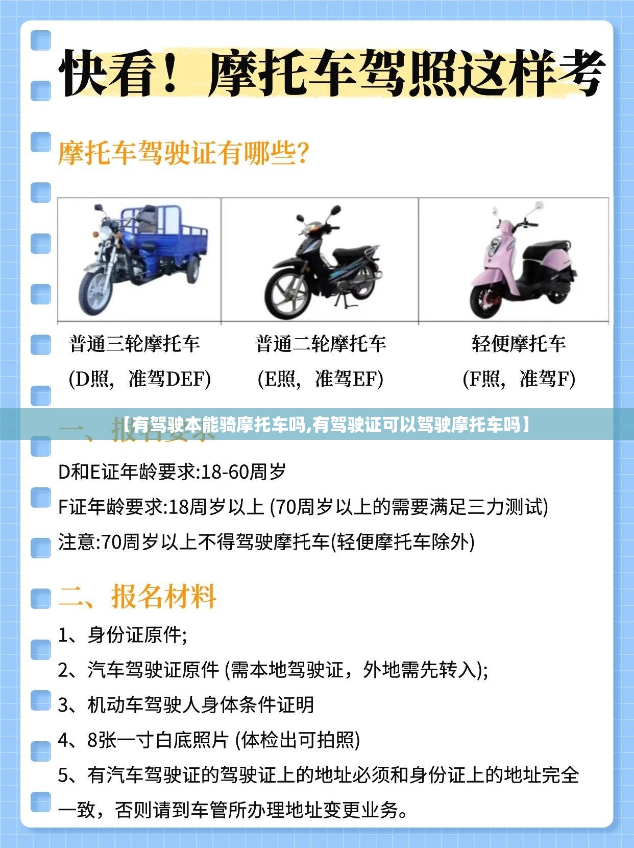 【有驾驶本能骑摩托车吗,有驾驶证可以驾驶摩托车吗】