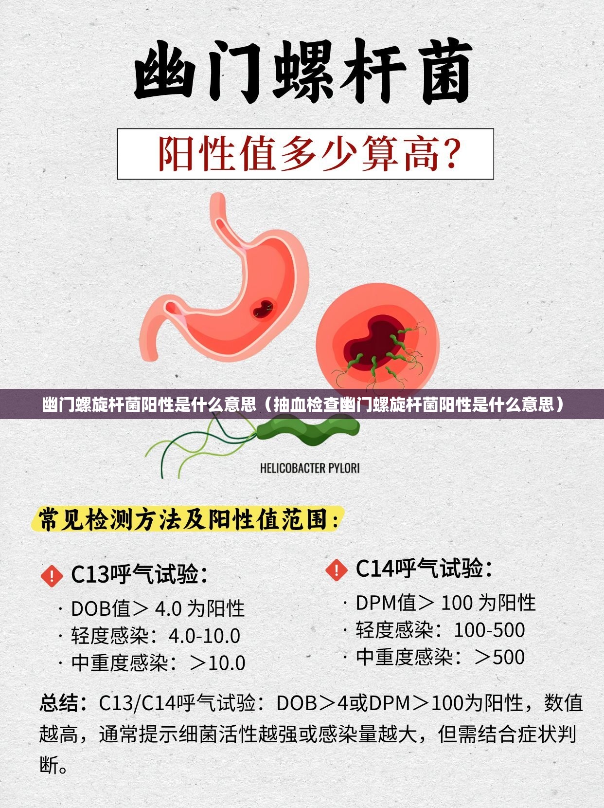 幽门螺旋杆菌阳性是什么意思（抽血检查幽门螺旋杆菌阳性是什么意思）