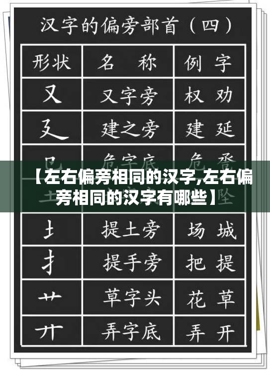 【左右偏旁相同的汉字,左右偏旁相同的汉字有哪些】