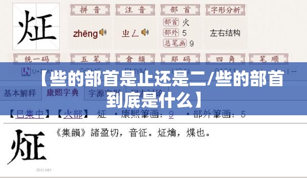 【些的部首是止还是二/些的部首到底是什么】