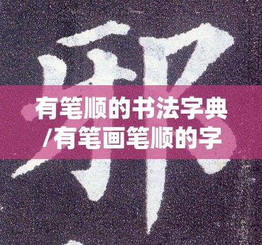 有笔顺的书法字典/有笔画笔顺的字典