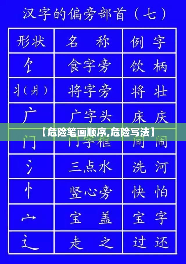 【危险笔画顺序,危险写法】