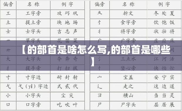 【的部首是啥怎么写,的部首是哪些】