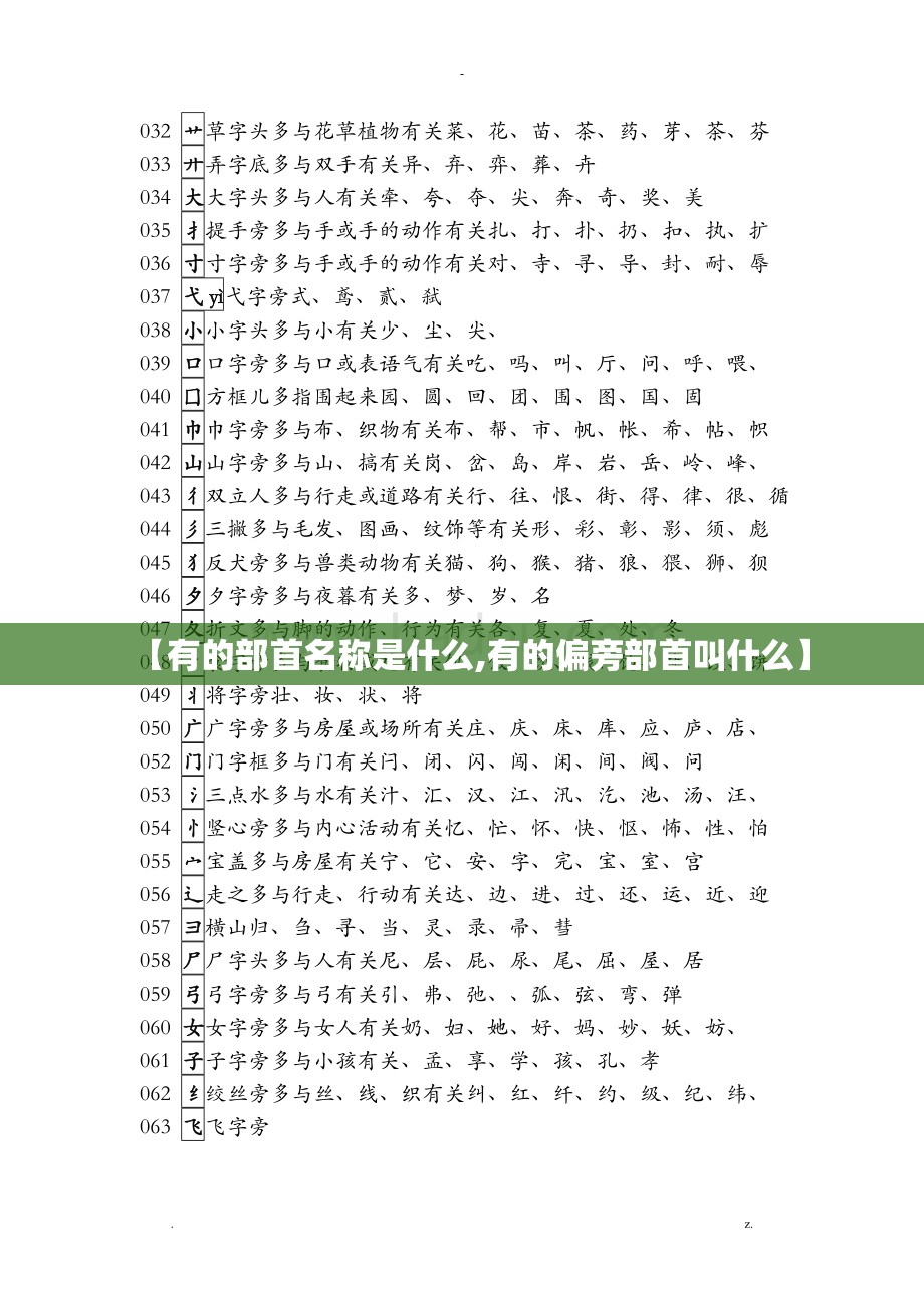 【有的部首名称是什么,有的偏旁部首叫什么】