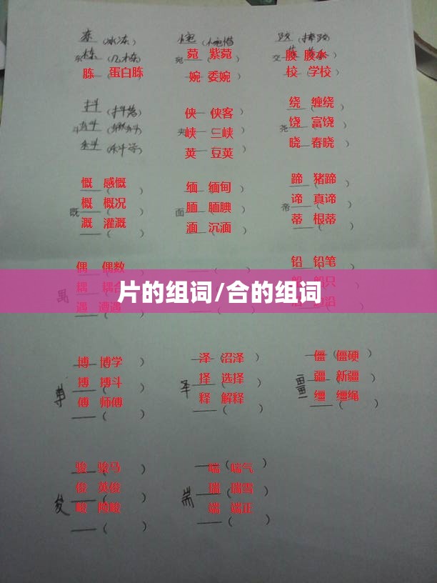 片的组词/合的组词