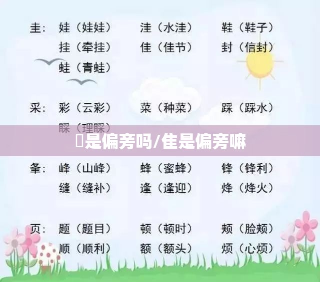 倠是偏旁吗/隹是偏旁嘛