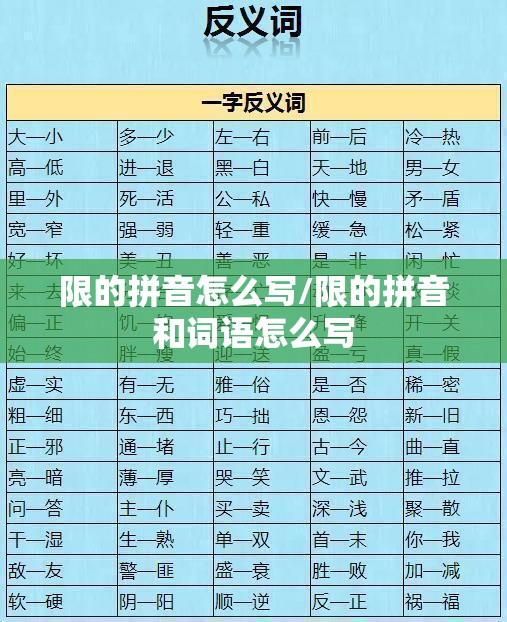限的拼音怎么写/限的拼音和词语怎么写