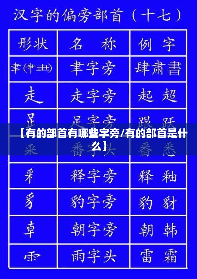 【有的部首有哪些字旁/有的部首是什么】