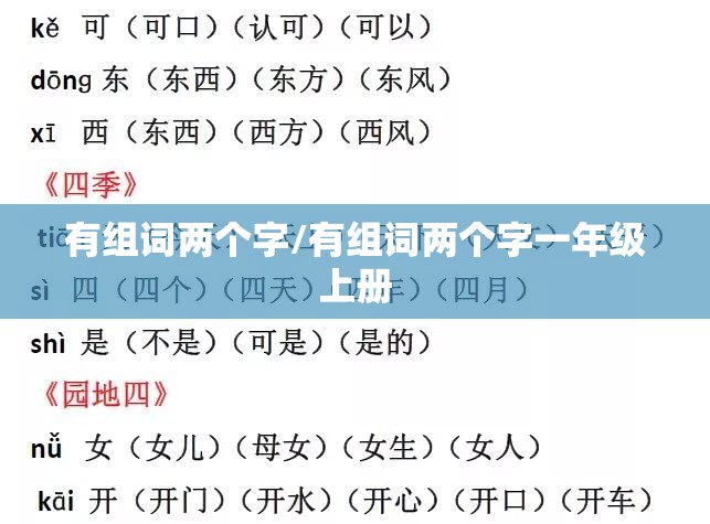 有组词两个字/有组词两个字一年级上册