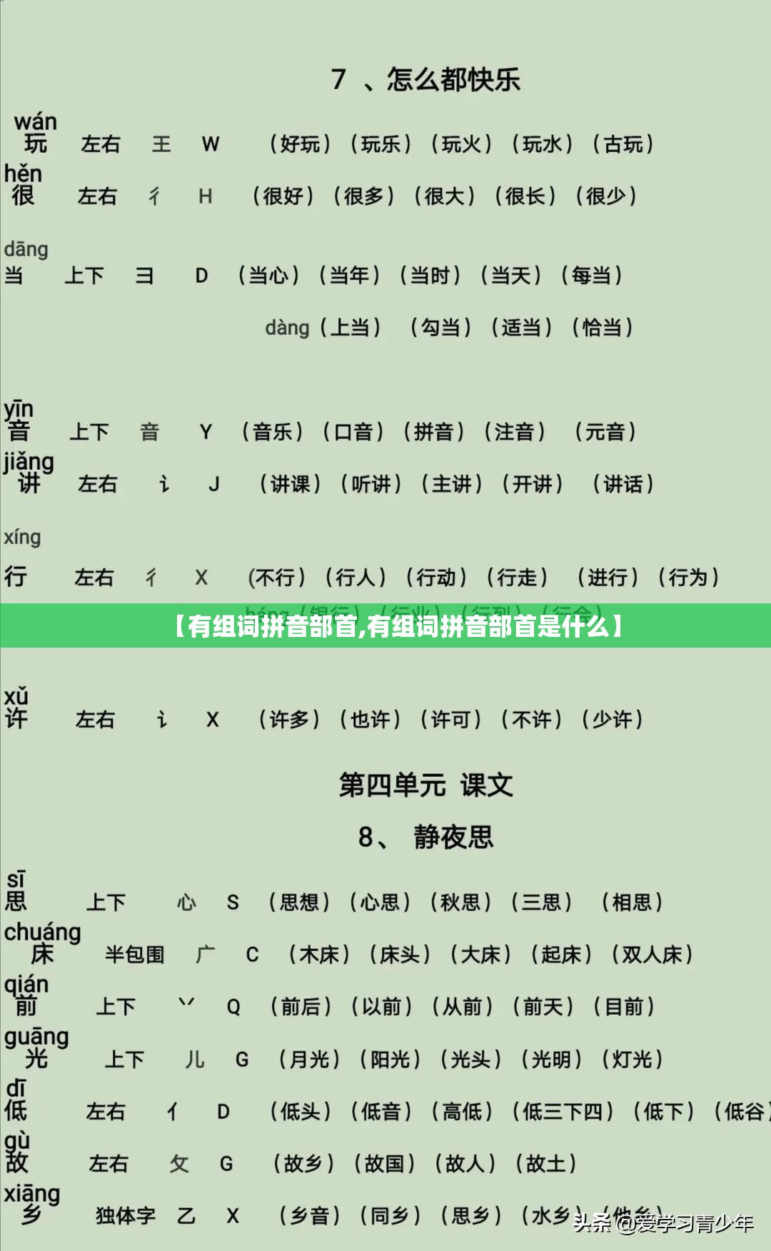 【有组词拼音部首,有组词拼音部首是什么】