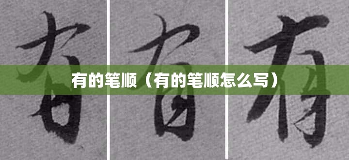 有的笔顺（有的笔顺怎么写）