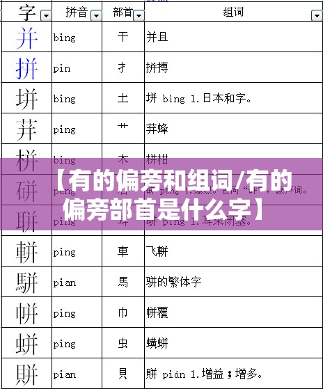 【有的偏旁和组词/有的偏旁部首是什么字】