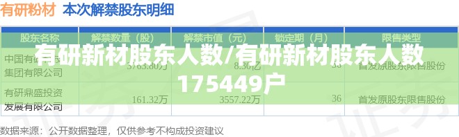 有研新材股东人数/有研新材股东人数175449户