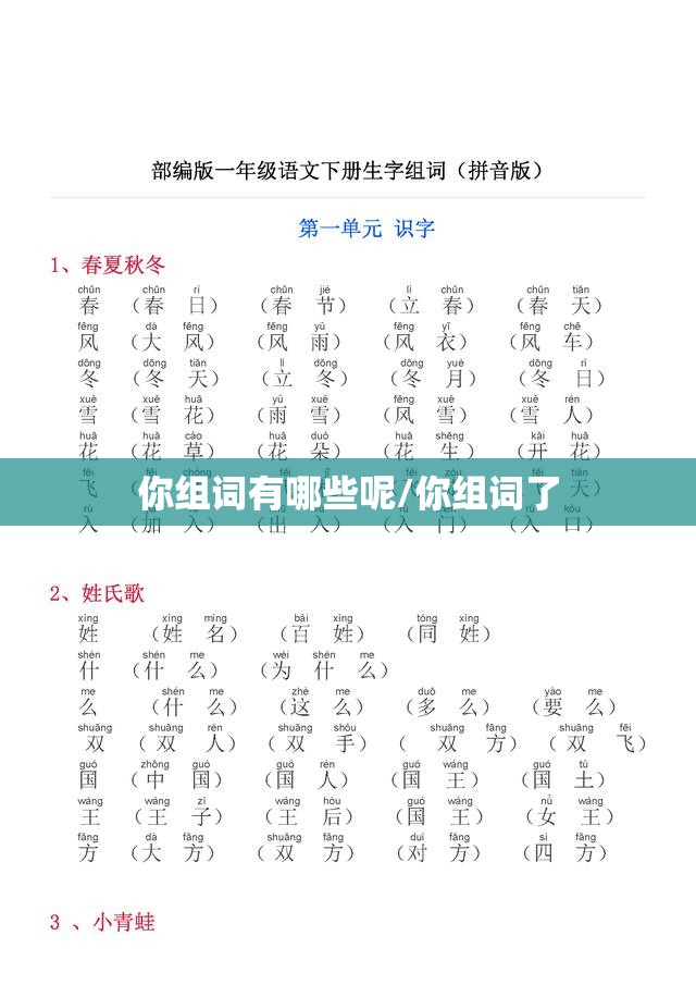 你组词有哪些呢/你组词了