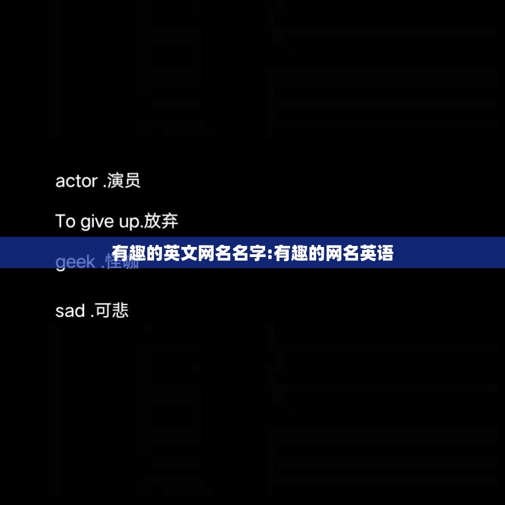 有趣的英文网名名字:有趣的网名英语