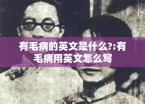 有毛病的英文是什么?:有毛病用英文怎么写