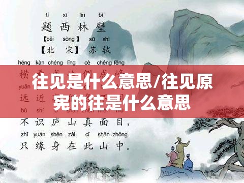 往见是什么意思/往见原宪的往是什么意思
